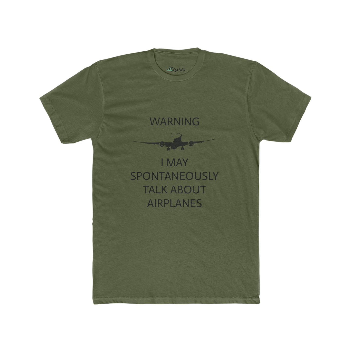 'WARNING, I MAY SPONTANEOUSLY TALK ABOUT AIRPLANES' T-SHIRT